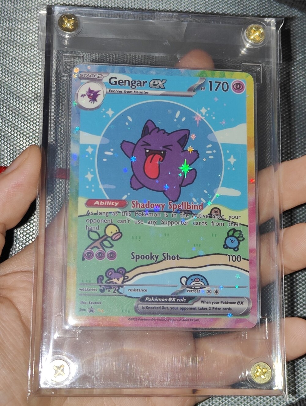 Gengar Chibi Bubble holo display encased Pokémon Doujin Unofficial card Chinese
